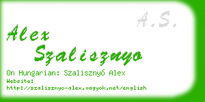 alex szalisznyo business card