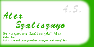 alex szalisznyo business card